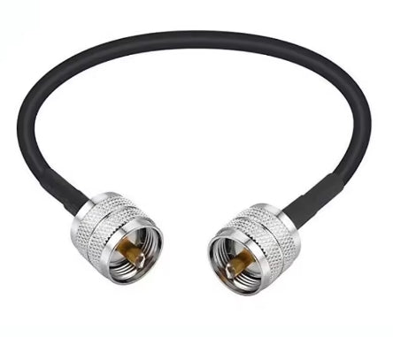 extreem close up of the UHF PL-259 Patch Cable | Antenna Patch Cable | 50-ohm coaxial cable with RG58