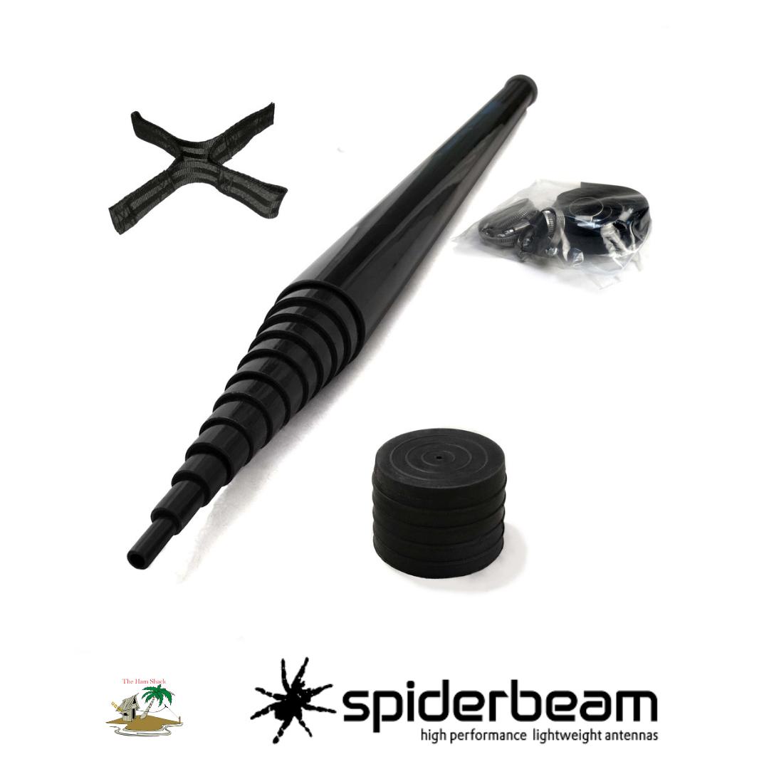 Spiderbeam 12m Heavy Duty Telescopic Fiberglass Pole - incl. guy belt & clamp set| New Zealand