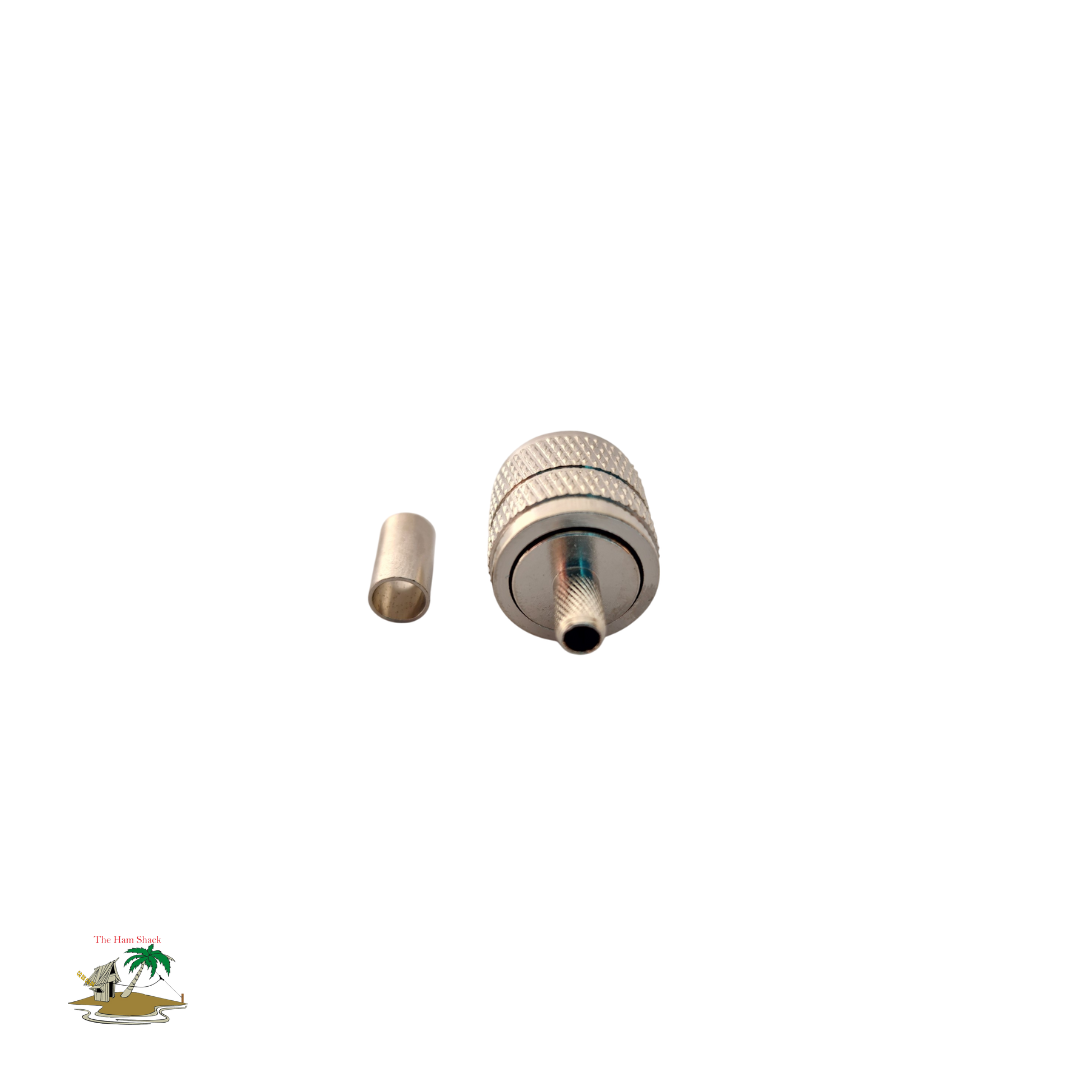 PL259 TYPE Male Crimp Plug for RG58 Coaxial Cable back view showing crimp on attachment
