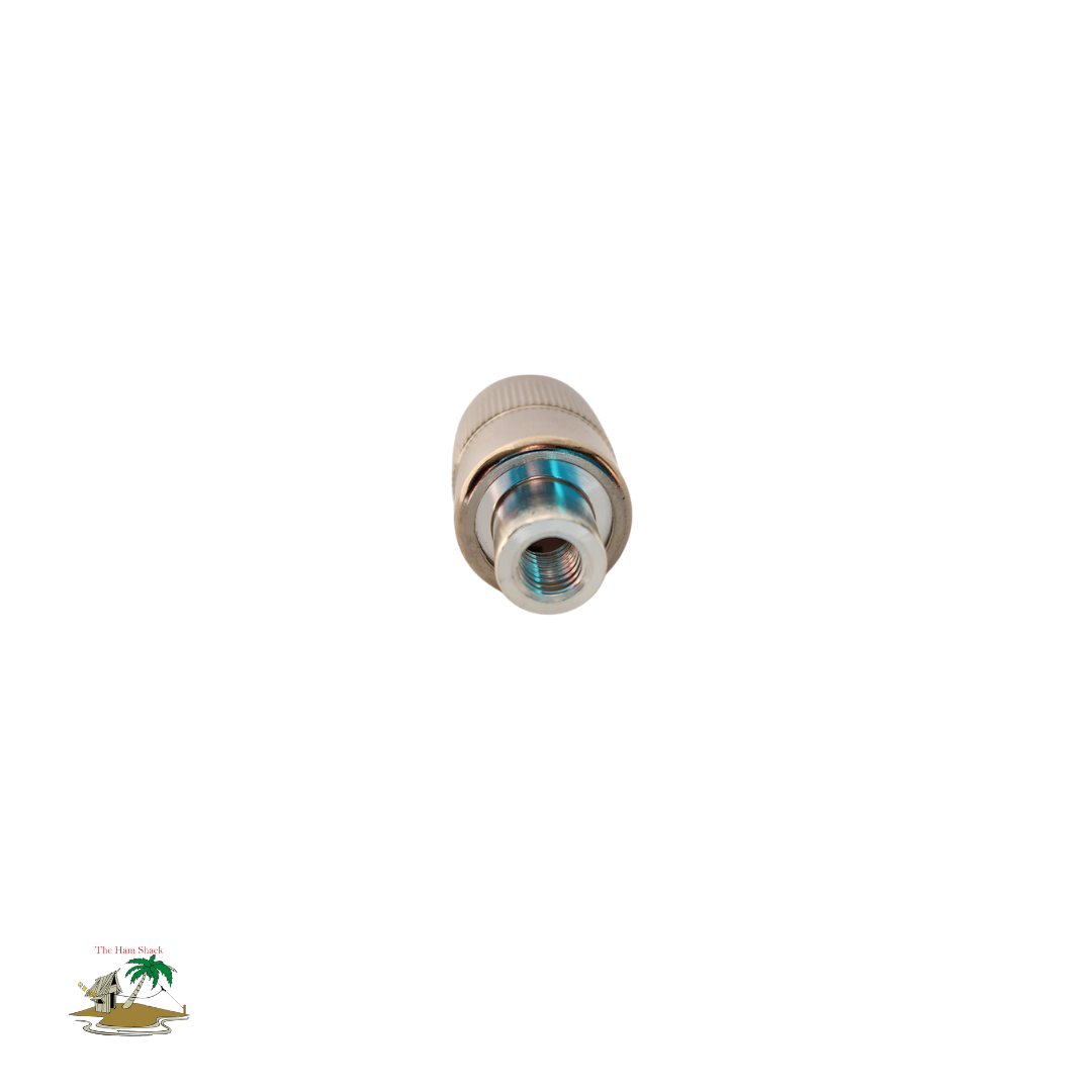 PL259 TYPE Male Screw in plug for RG58 Coaxial Cable back view showing the internal threads