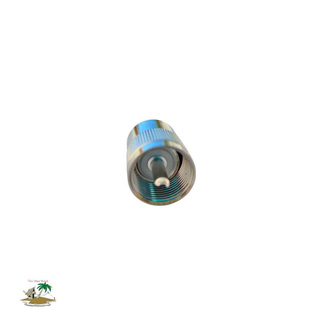 PL259 TYPE Male Screw in plug for RG58 Coaxial Cable - showing the centre pin 