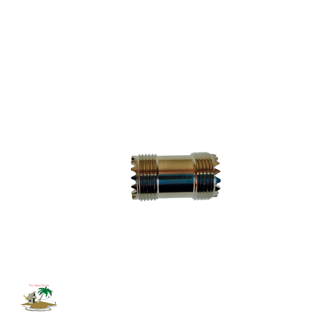 SO239 Double Female Barrel Connector  side view 