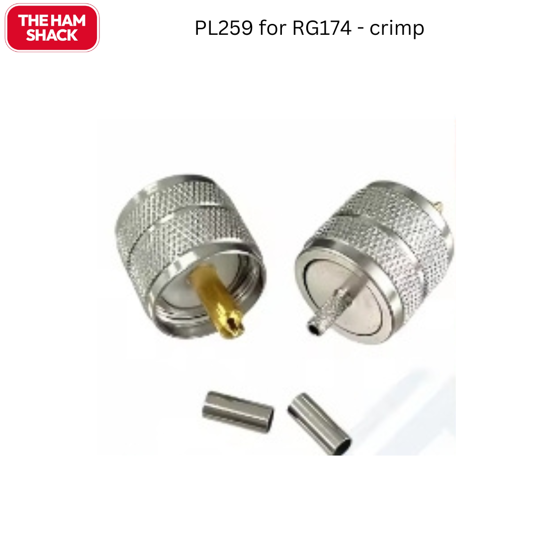 PL259 for RG174 crimp-on connectors