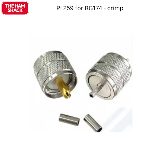PL259 for RG174 crimp-on connectors
