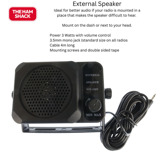 Speaker ideal for remote mounted radio or in a noisy vehicle